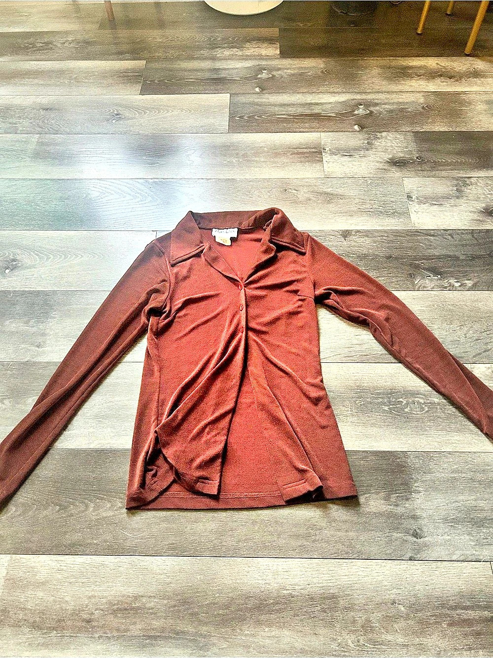 Next Era Brown Button Front Top Size Small Like New